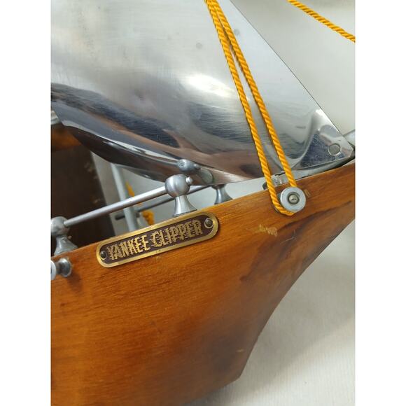 1950s Vintage Wooden Boat Sailing Yankee Clipper Ship Wood Mantel (No Clock) - Picture 13 of 16